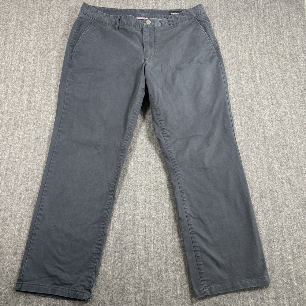 Bonobos Men's Slim Fit Chino Pants Navy Size 36 Hemmed Inseam 27"